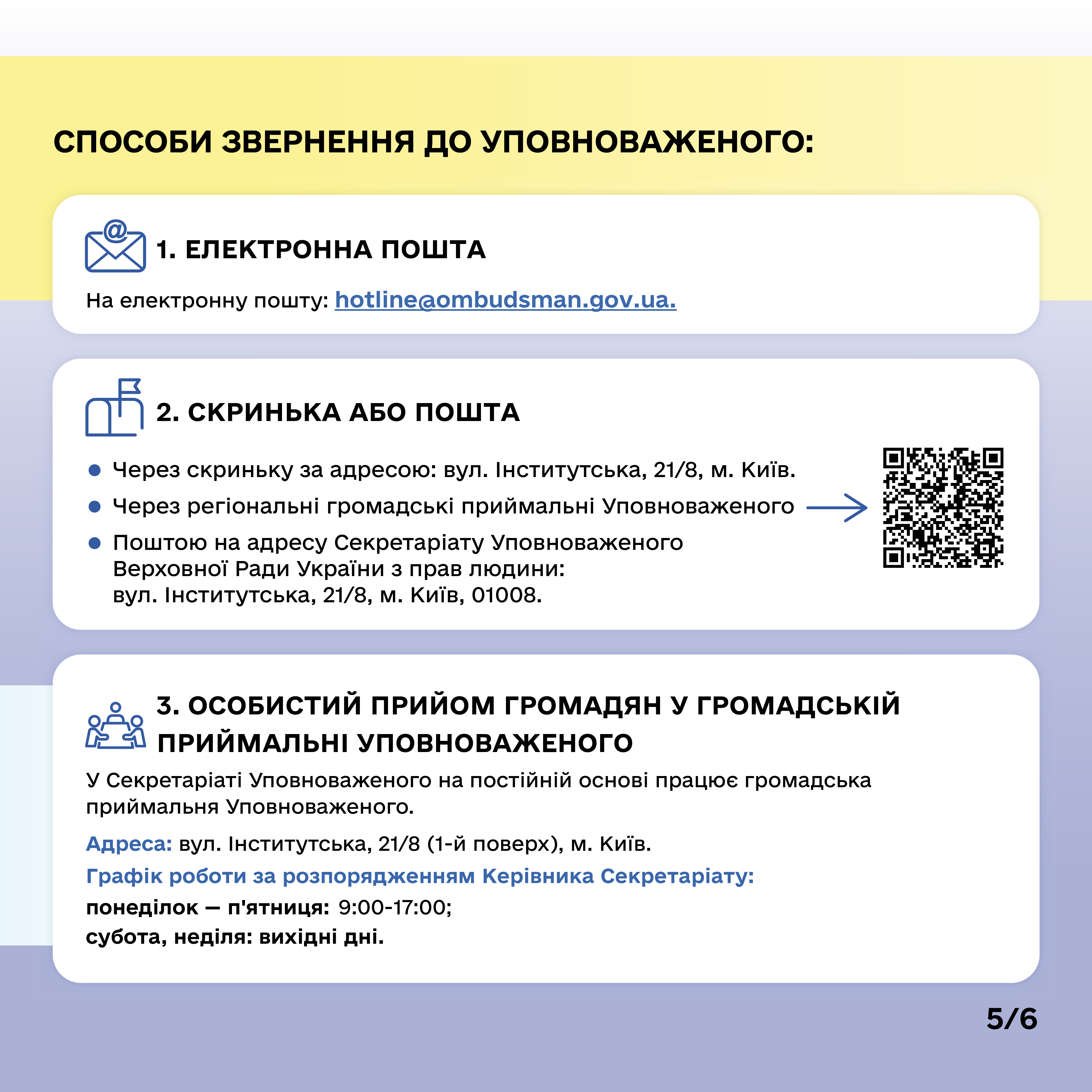 корисна інформація щодо діяльності уповноваженого верховної ради україни з прав людини